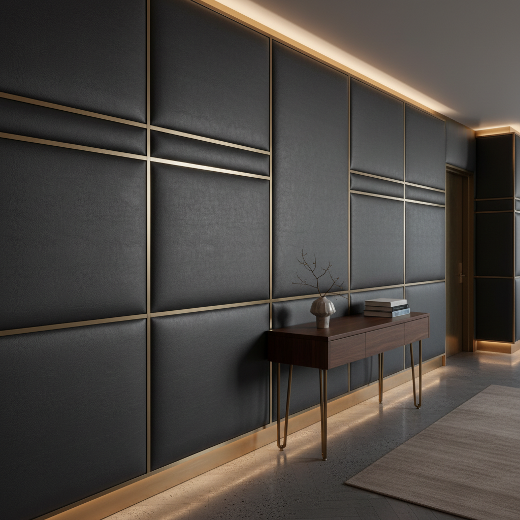 Luxury Cay - Pitch Upholstered Wall Panel | Architectural Fabrics