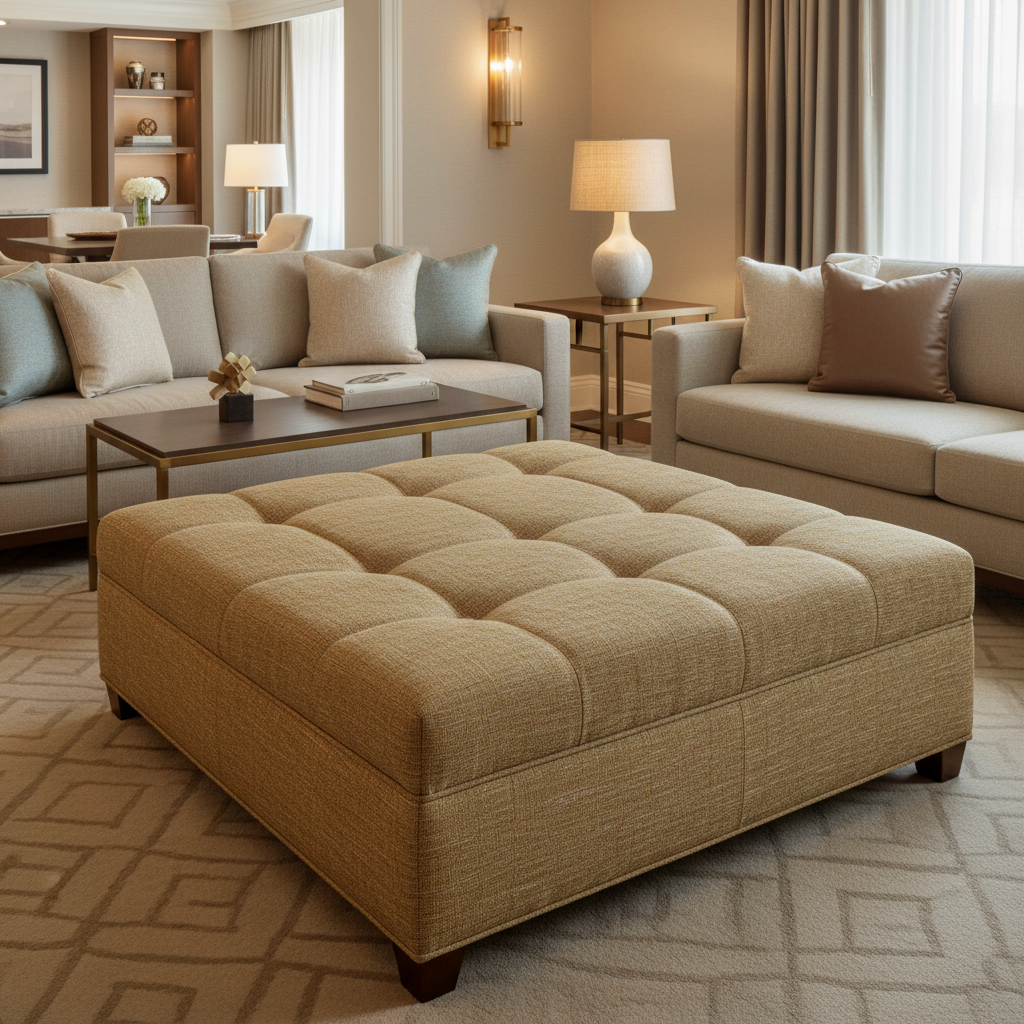 Tumble Reef - Saddle Upholstered Ottoman | Architectural Fabrics