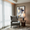Woven Linear Texture Charcoal Grey Upholstered Chair | Architectural Fabrics