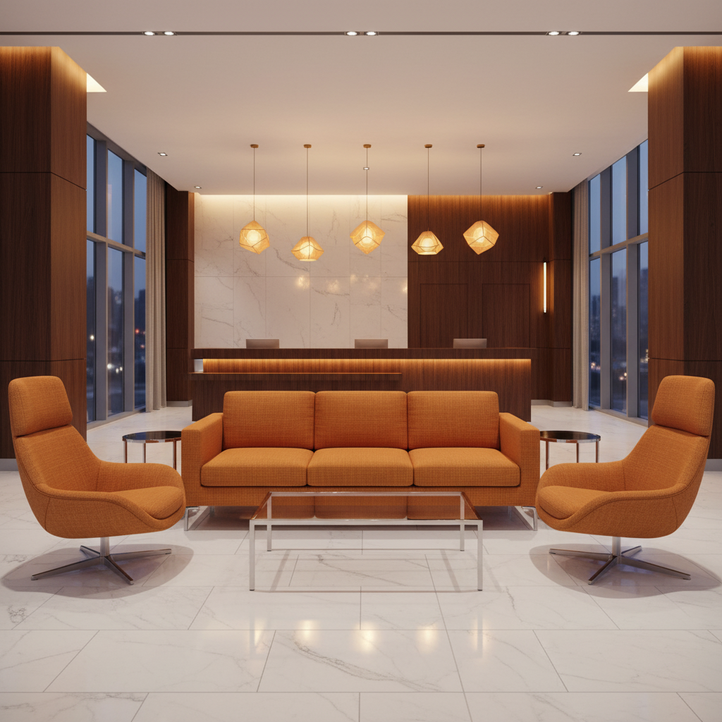 Triangle Reef - Saffron Upholstered Sofa | Architectural Fabrics