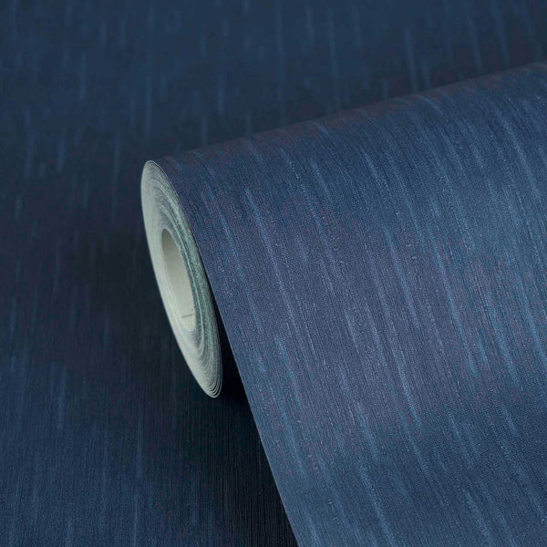Barocco Linen Navy Blue Wallcovering | Versace