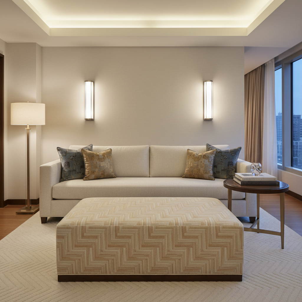 Dale City Exterior Upholstered Ottoman | Architectural Fabrics