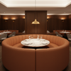 Algiers - Terracotta Performance Vinyl Upholstered Banquette | Architectural Fabrics