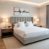 Vivace Reef - Pewter Upholstered Headboard | Architectural Fabrics