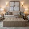 Algiers - Taupe Performance Vinyl Upholstered Ottoman | Architectural Fabrics
