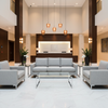 Fine Woven Texture Silver Grey Upholstered Sofa | Architectural Fabrics