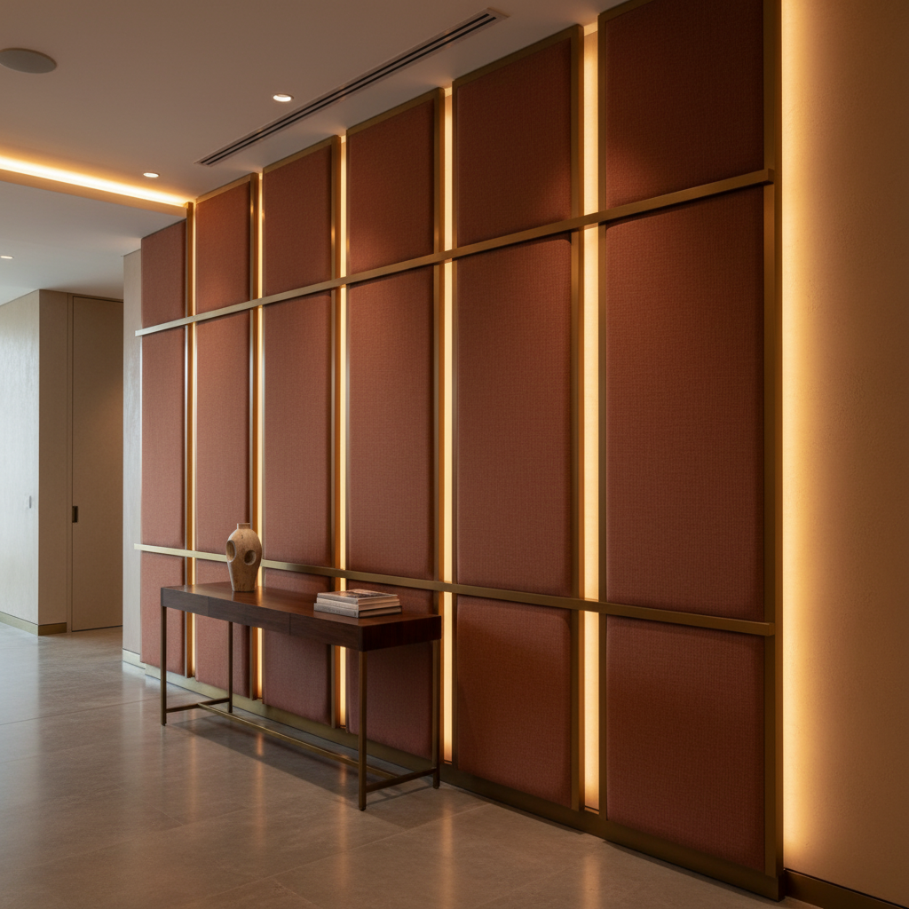 Aarden - Russet Clay Silicone Hybrid Upholstered Wall Panel | Architectural Fabrics