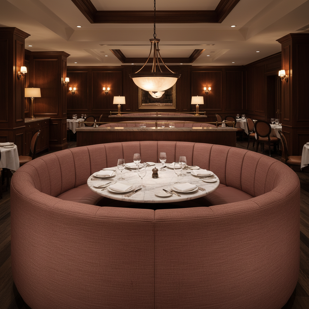 Savannah Bay - Crimson Upholstered Banquette | Architectural Fabrics
