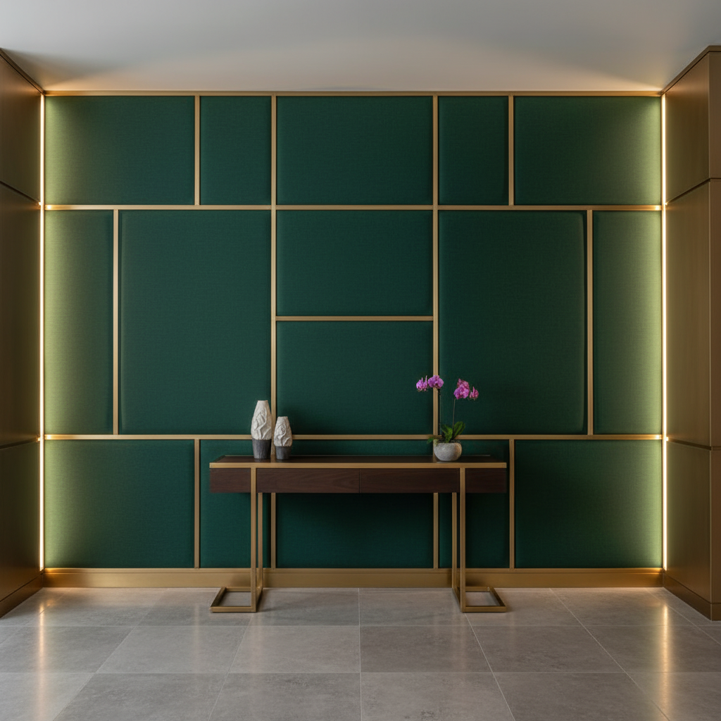 Smooth Velvet Nap Forest Depth Upholstered Wall Panel | Architectural Fabrics