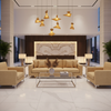 Subtle Textured Surface Golden Sand Upholstered Sofa | Architectural Fabrics