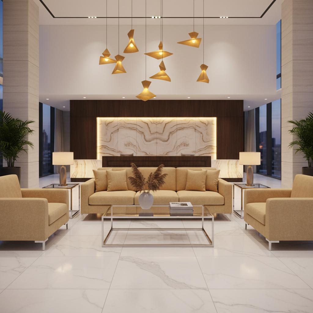 Subtle Textured Surface Golden Sand Upholstered Sofa | Architectural Fabrics