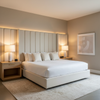 Fine Pebble Grain Creamy Ivory Upholstered Headboard | Architectural Fabrics