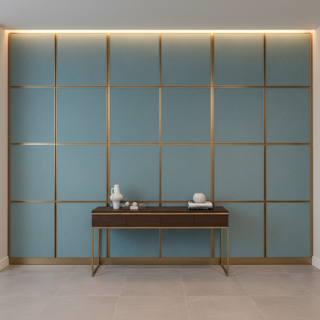 Fine Pebble Texture Soft Teal Upholstered Wall Panel | Architectural Fabrics