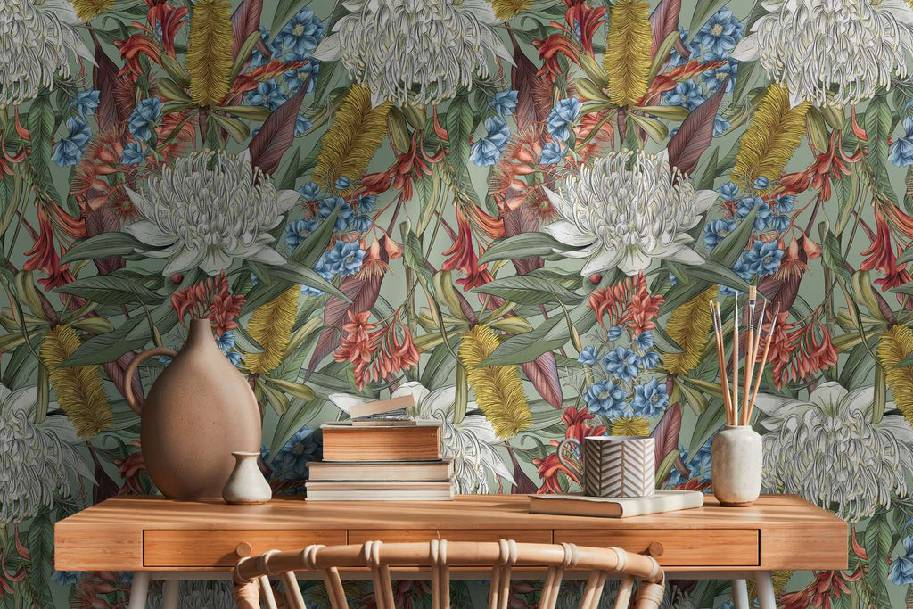 Drawn Into Nature Green Wallcovering | AS Creation