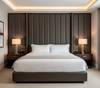 BALBOA - Ebony Hide Faux Leather Upholstered Headboard | Architectural Fabrics