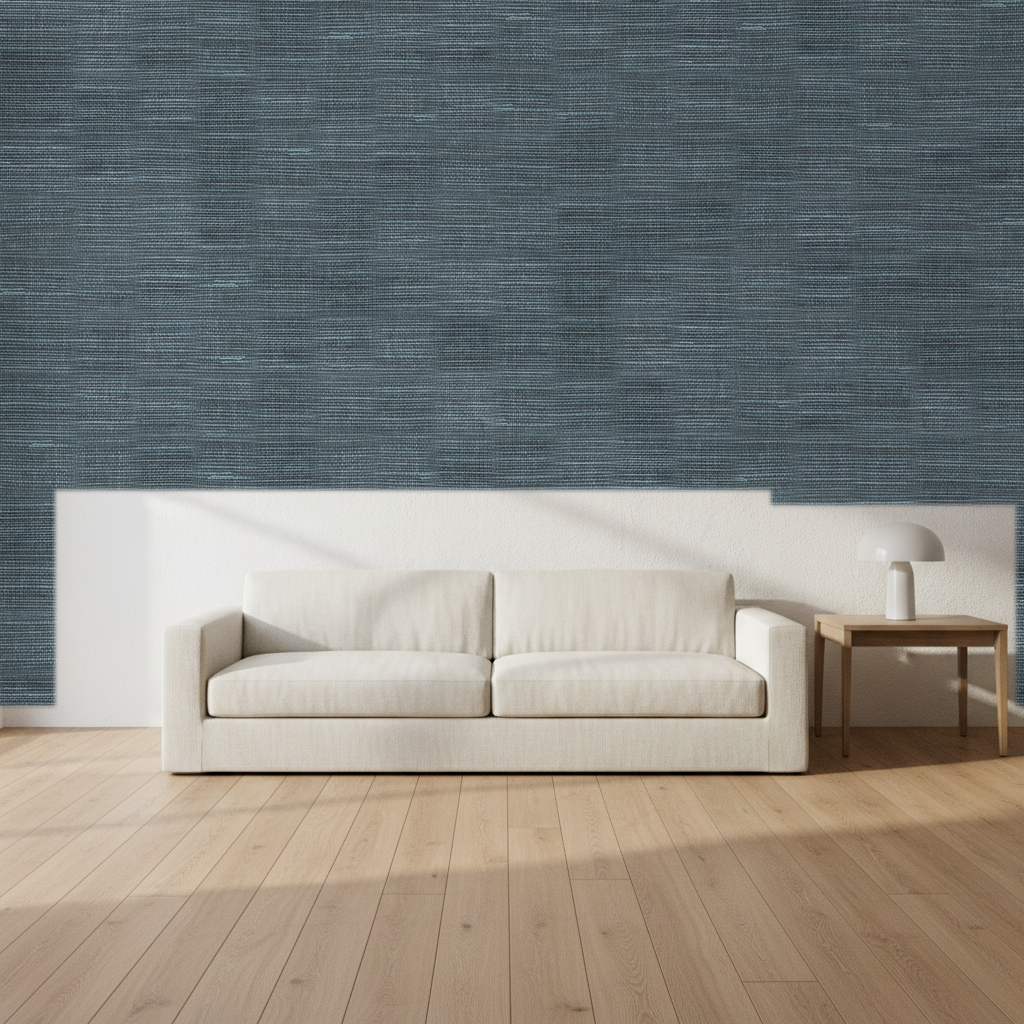 Nantucket Grasscloth Deep Sea Wallcovering | Phillipe Romano room setting
