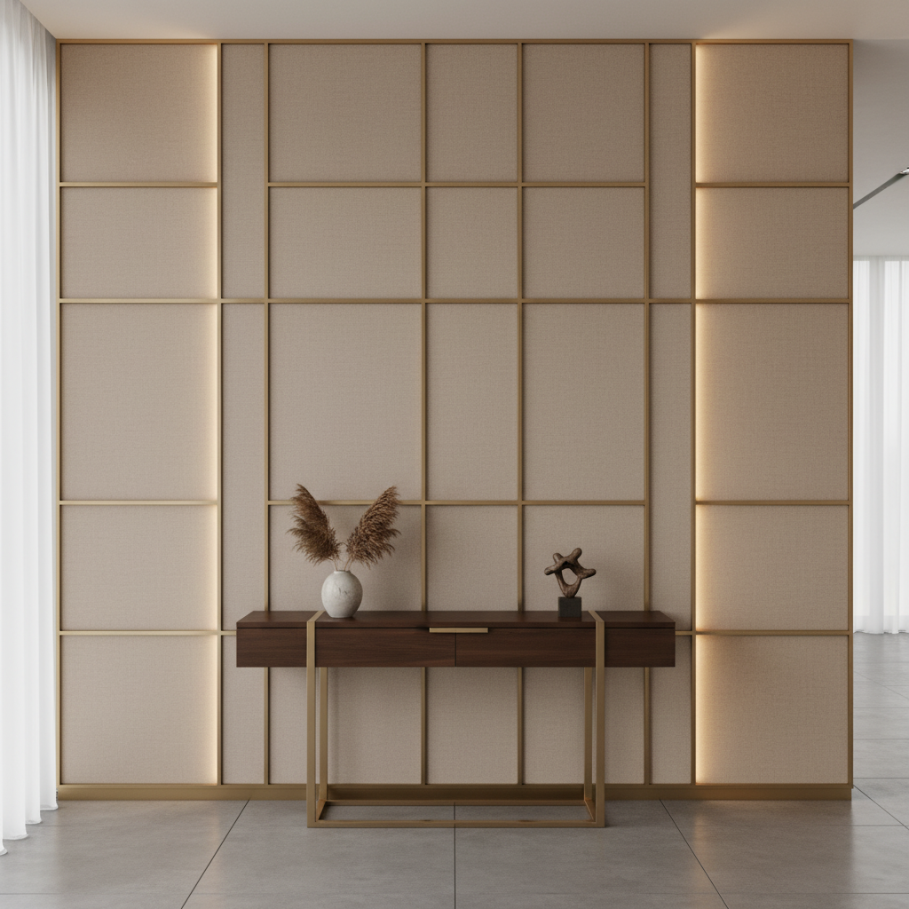 Smooth Pebble Grain Soft Fawn Upholstered Wall Panel | Architectural Fabrics