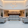 Smooth Pebble Grain Cool Gray Upholstered Sofa | Architectural Fabrics