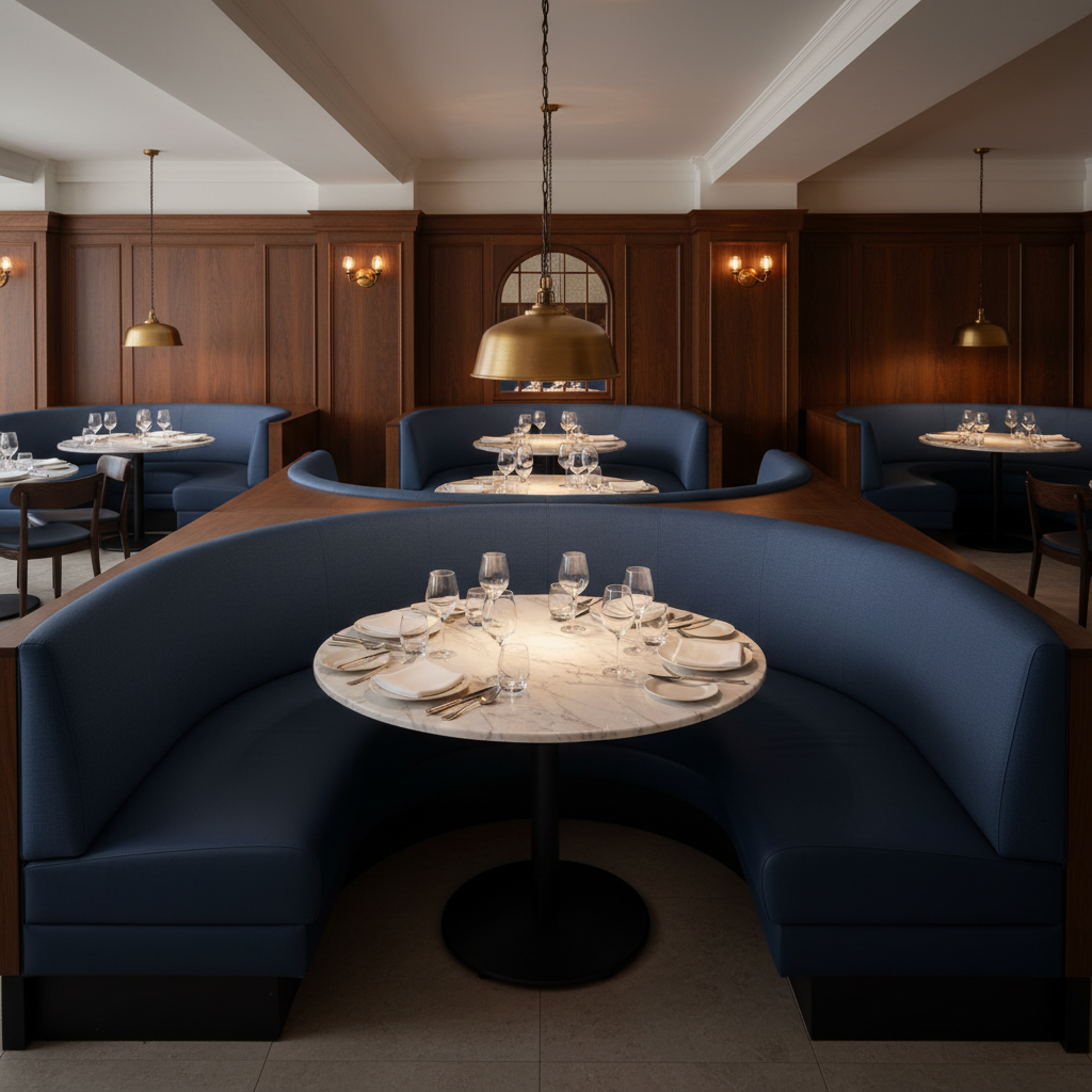 Peter Island - Navy Upholstered Banquette | Architectural Fabrics
