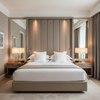 Subtle Textured Solid Muted Bronze Upholstered Headboard | Architectural Fabrics