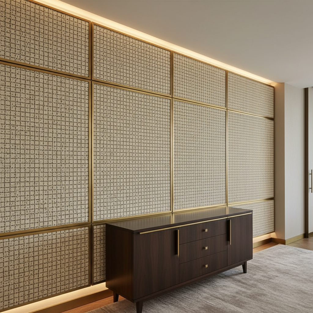 Turks Landing - Cashew Upholstered Wall Panel | Architectural Fabrics