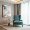 Fine Pebble Grain Aqua Teal Upholstered Chair | Architectural Fabrics