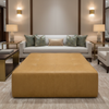 Smooth Pebble Grain Goldenrod Tan Upholstered Ottoman | Architectural Fabrics