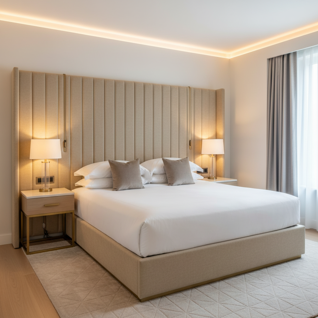 Aire Pebbled - Limestone Breathable Polyurethane Upholstered Headboard | Architectural Fabrics