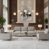 Smooth Pebble Grain Pale Stone Upholstered Sofa | Architectural Fabrics