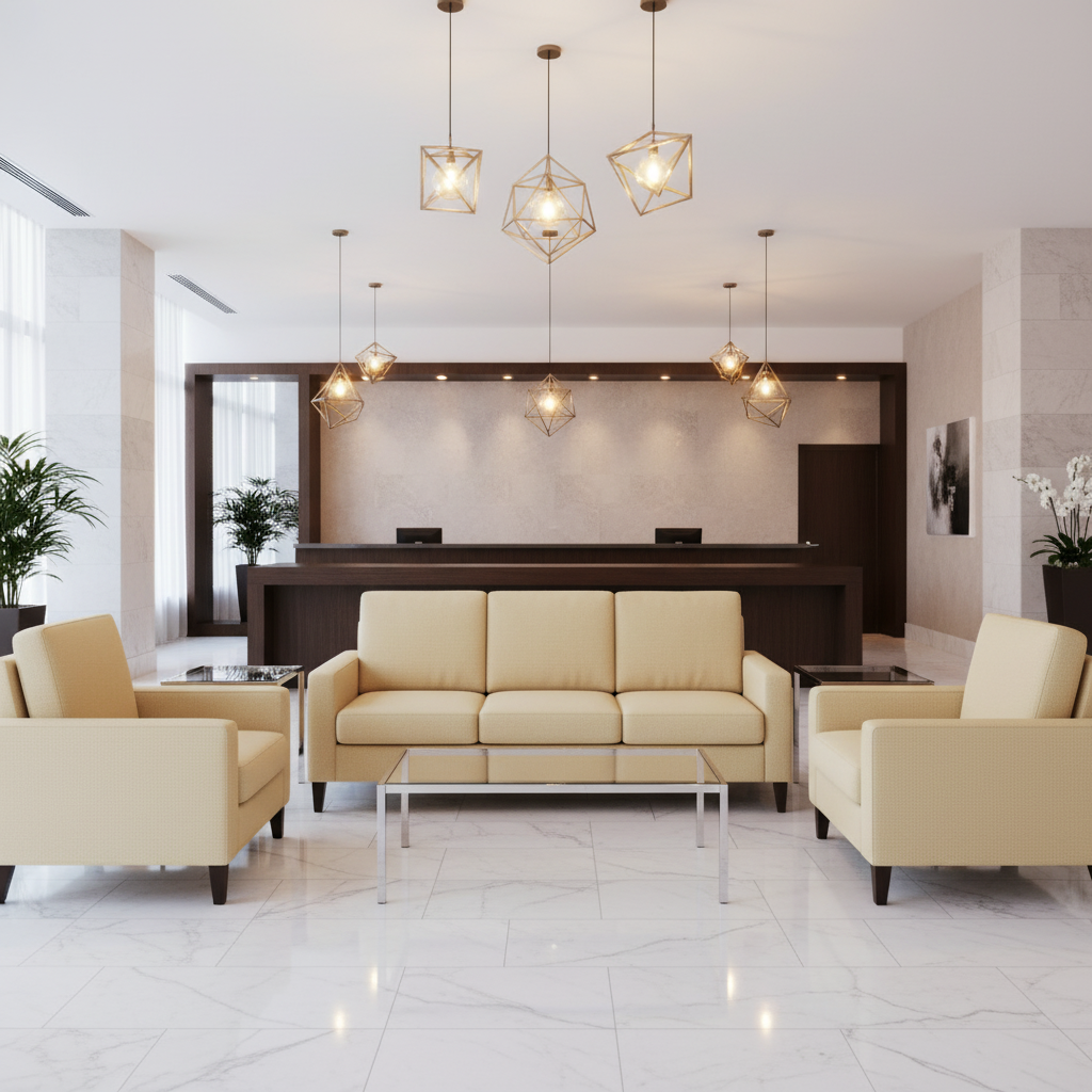 Smooth Pebble Grain Creamy Ivory Upholstered Sofa | Architectural Fabrics