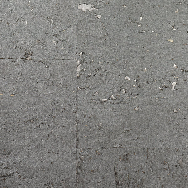 Nantucket Grasscloth Graphite & Metallic Silver Wallcovering | Phillipe Romano