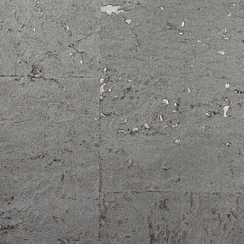 Nantucket Grasscloth Graphite & Metallic Silver Wallcovering | Phillipe Romano