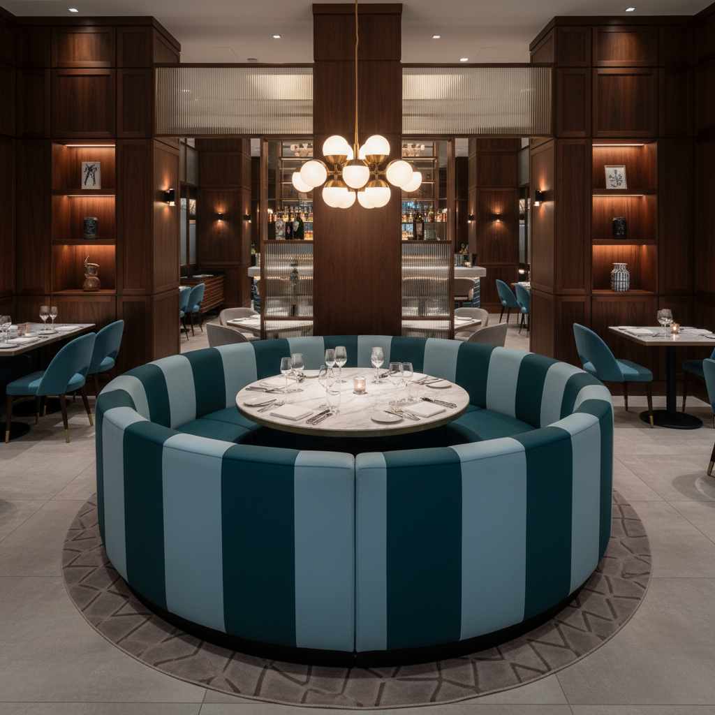 Dale City Flowers Upholstered Banquette | Architectural Fabrics