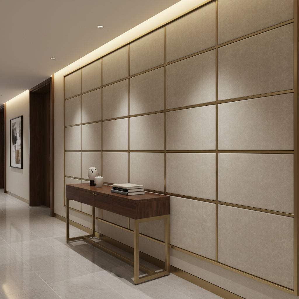 Runaway Bay - Greige Upholstered Wall Panel | Architectural Fabrics