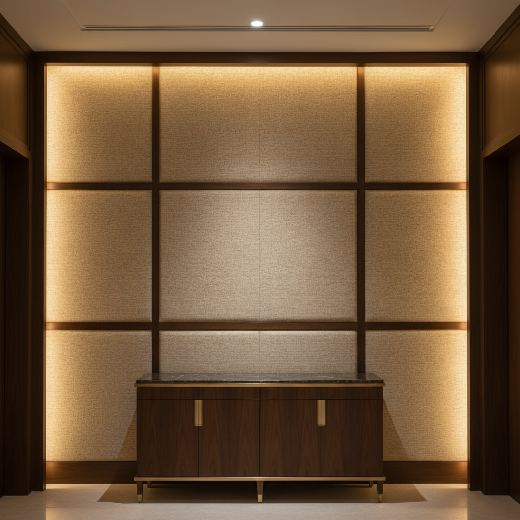 Woven Basketweave Texture Natural Linen Upholstered Wall Panel | Architectural Fabrics
