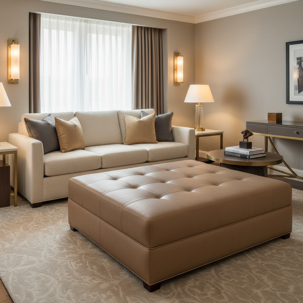 Quintana Bay - Terrain Upholstered Ottoman | Architectural Fabrics