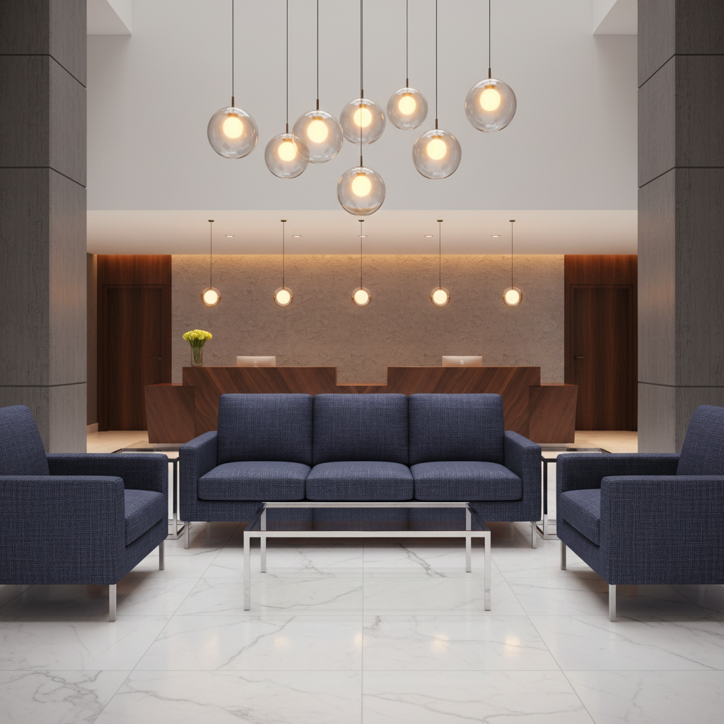 Woven Crosshatch Texture Deep Indigo Upholstered Sofa | Architectural Fabrics