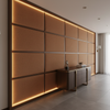 Woven Basketweave Texture Burnt Sienna Upholstered Wall Panel | Architectural Fabrics