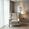 Diamond Velvet Texture Iced Pearl Upholstered Chair | Architectural Fabrics