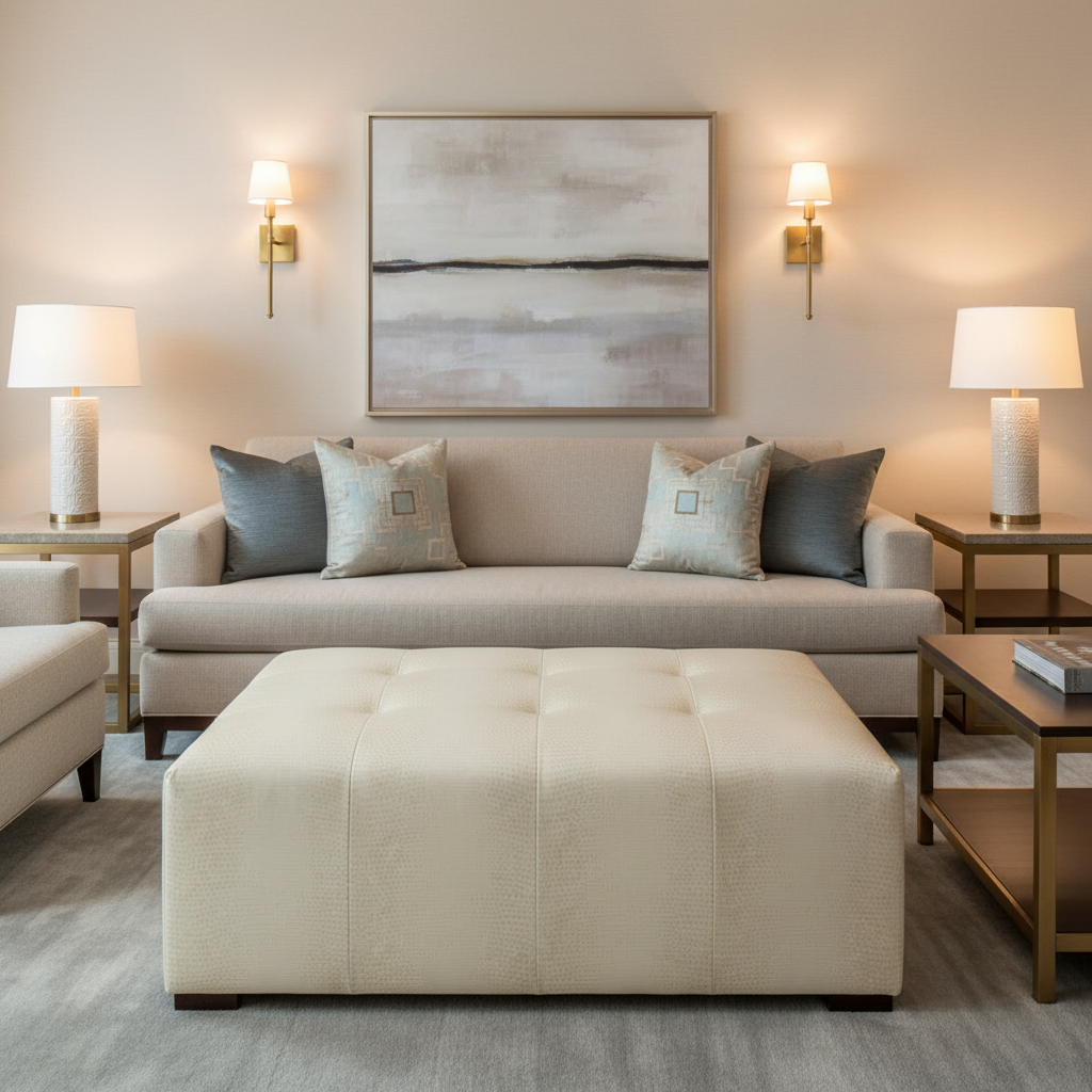 Snake Cay - Cloud Upholstered Ottoman | Architectural Fabrics