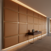 Smooth Pebble Grain Golden Caramel Upholstered Wall Panel | Architectural Fabrics