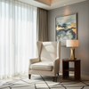 Subtle Textured Surface Soft Ivory Upholstered Chair | Architectural Fabrics