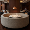 Woven Linear Texture Silver Taupe Upholstered Banquette | Architectural Fabrics