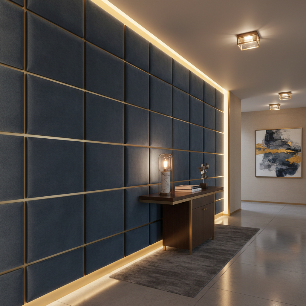 Ultrasuede  Marine Grey  Grey Upholstered Wall Panel | Ultrasuede Upholstery