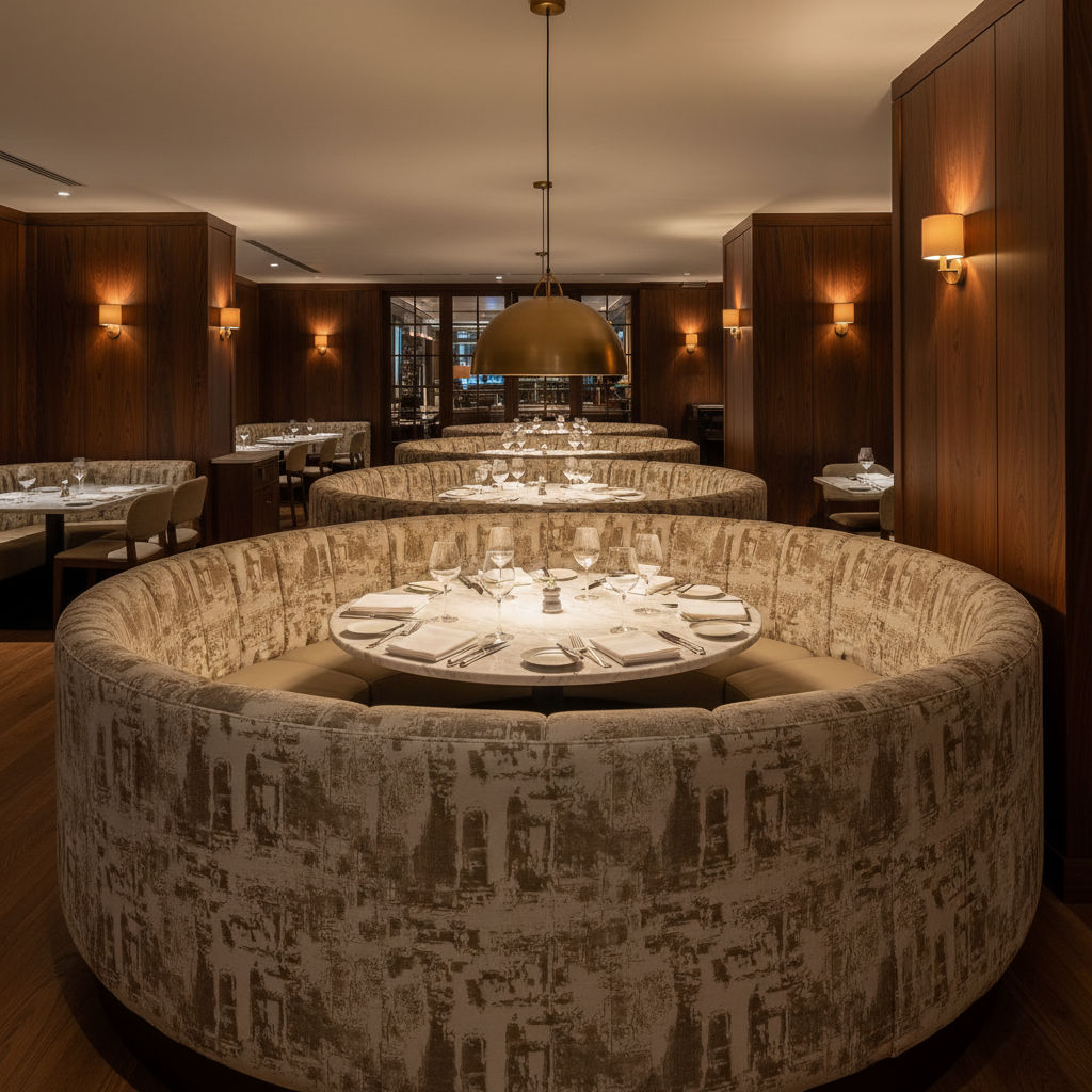 Turf Bay - Moonstone Upholstered Banquette | Architectural Fabrics