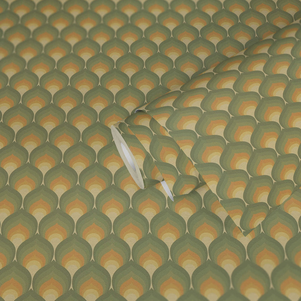 Retro Chic Green Wallcovering | AS Creation