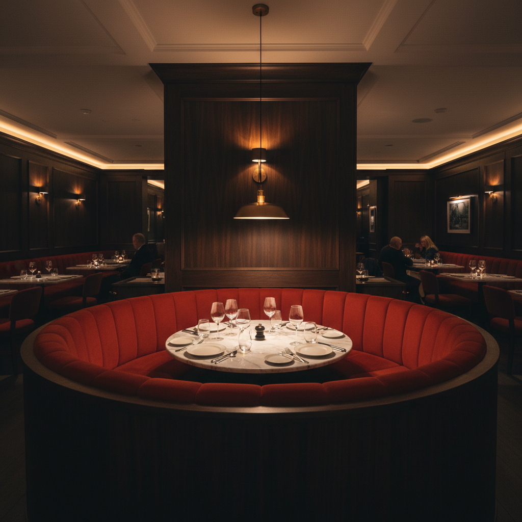 Ultrasuede Tomato Red Upholstered Banquette | Ultrasuede Upholstery