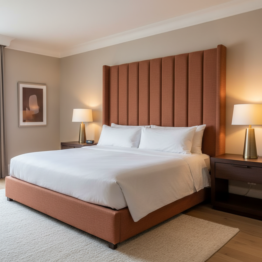 Aspect - Terracotta Performance Polyurethane Upholstered Headboard | Architectural Fabrics