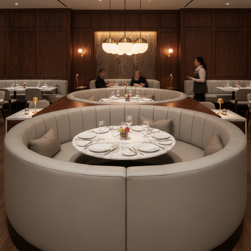 Runaway Bay - Pebble Upholstered Banquette | Architectural Fabrics