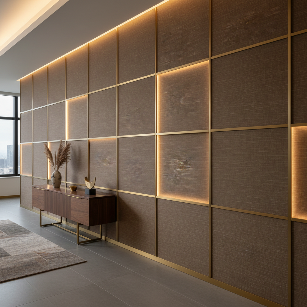 Tradewind Trace - Bark Upholstered Wall Panel | Architectural Fabrics